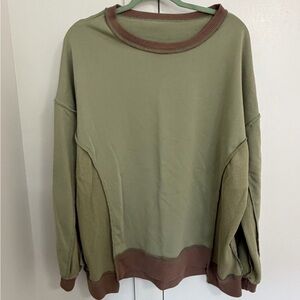 Tik Tok Viral Olive and Brown Sweatshirt